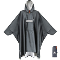 1 x RAW Customer Returns Anyoo Lightweight Waterproof Rain Poncho Rain Jackets with Sleeves Ventilated Multipurpose Raincoat with Hood Protective Blanket Shelter Tarp for Outdoor Camping Hiking Fishing, Gray, One Size - RRP €24.19