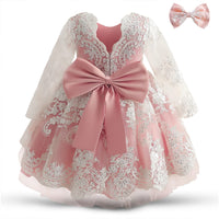 1 x RAW Customer Returns TTYAOVO Toddler Girls Flower Lace Princess Dress Size 90 12-24 Months 790 Pink-c - RRP €30.98