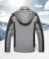 1 x RAW Customer Returns TACVASEN Men s Warm Ski Jacket, Lined Winter Jacket, Water-Repellent with Removable Hood XL, Light Grey  - RRP €74.6