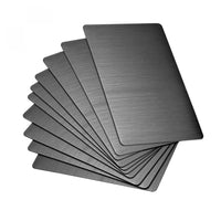 1 x RAW Customer Returns sourcing map Blank Metal Card 80x50x0.4mm Brushed 201 Stainless Steel Plate for DIY Laser Printing Engraving Dark Gray 15pcs - RRP €15.62