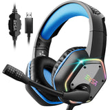 1 x RAW Customer Returns EKSA E1000 Gaming Headset for PS4 PC Xbox One, Over-Ear Gaming Headphones with 7.1 Surround Sound 50MM Driver and Noise Reduction Microphone, Colorful RGB Light, for Laptop Mac Tablet - RRP €35.99