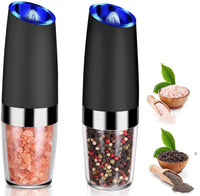 1 x RAW Customer Returns Tebery 2 Pieces Salt and Pepper Mill With LED, Electric Pepper Mill Tilting Mill Spice Mill with Adjustable Fineness Ceramic Grinder Salt Mill Salt and Pepper Shaker - RRP €22.18