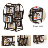 1 x RAW Customer Returns SURPRIZON Rotating Ferris Wheel Picture Frame, Desk Tabletop Vintage Picture Frame, Personalized Family Photo Frame for 12 Photos, Home Decoration, Christmas and Birthday Gifts, St - RRP €27.76