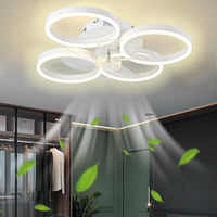 1 x RAW Customer Returns Diossad ceiling fan with lighting, LED ceiling lamp with fan 64W ceiling light, remote control and APP operation, 6 speeds fan light, quiet ceiling fan light 60 60 18cm  - RRP €105.96