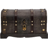 1 x RAW Customer Returns Brynnberg - Wooden Treasure Chest Box with Vintage Style Pirate Lock, Handmade, Retro Design 31x18x18cm - RRP €42.99