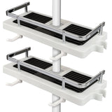 1 x RAW Customer Returns BELLE VOUS Shower Shelf Set - 2x Bathroom Organizer Shelf - 27 cm White Shelves Without Drilling - for Shampoo Soap Razors Towels and Accessories - RRP €18.99