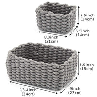 1 x RAW Customer Returns EZOWare Pack of 3 Cotton Storage Baskets, Knitted Basket Organizers for Baby Room, Storage of Small Household Items, Living Room Grey  - RRP €28.4