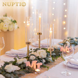 1 x RAW Customer Returns Nuptio Glass Cylinder for Candles Candle Holder Gold Clear Glass Metal Candlestick Taper Candles Large Bottomless Cylinder Shade Wedding Party Table Centerpiece Decor, Set of 3 - RRP €40.25