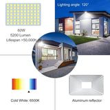 1 x RAW Customer Returns CLY LED spotlight with motion detector 60W, 6500K 5200LM LED floodlight IP66 waterproof outdoor spotlight cold white super bright LED spotlight outdoor light for garden backyard garage - RRP €29.21