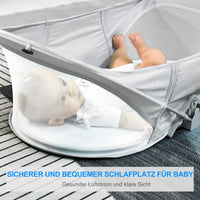 2 x RAW Customer Returns LuckyDove Foldable Portable Travel Cot for Babies from Birth to 12 Months, Travel Cot with Mattress, Compact and Easy to Fold, Includes Carry Bag and Mosquito-Proof Cover, Grey - RRP €120.98