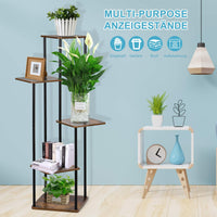 1 x RAW Customer Returns AISHNA Detachable 5-Tier Flower Stand,Metal Plant Stand,Multi-Tier Wooden Plant Stand,Plant Stairs,Wooden Metal Plant Stand,Suitable for Gardens, Indoors,Balconies - RRP €32.99