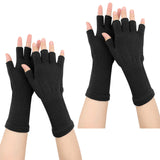 1 x Brand New SPOKKI 2 Pairs Fingerless Gloves Women, Knitted Half Finger Gloves Mittens Warm Gloves for Indoor and Outdoor Activities Black  - RRP €27.6