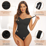 1 x RAW Customer Returns Tuopuda Bodysuit Women s Bodysuit Control Shaping Underwear Control Sheath Shapewear Slimming Invisible Flat Stomach Slimming Thong Shaper Seamless Adjustable Shoulder Strap, Black, M - RRP €19.99