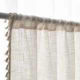 1 x RAW Customer Returns VOILYBIRD 1 Piece Natural Linen Blend Farmhouse Country Style Curtains for Bedroom Living Room H245 x W140 cm, Natural  - RRP €25.2