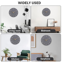 1 x RAW Customer Returns MeYuxg Wooden Wall Clock Without Ticking Noise, Silent Modern 30cm Quartz Large Battery Operated Wall Clock, for Room Home Kitchen Bedroom Office School Gray  - RRP €19.15