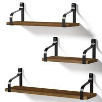 1 x RAW Customer Returns Love-KANKEI Wall Shelf Wood Dark Brown Shelf Wall Kitchen Shelf Hanging Floating Shelf Wooden Shelf U-Shape Set of 3, Ideal for Bathroom Children s Room Living Room Kitchen Length 43 33 23cm - RRP €26.21