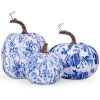 1 x RAW Customer Returns Set of 3 artificial pumpkin decorations, autumn artificial pumpkins for Halloween, living room table decoration, blue and white decorative pumpkin, artificial plant like real autumn decoration - RRP €24.99