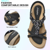 1 x Brand New Littleplum Sandals Women Flat Sandals Summer Beach Shoes Flip Flops Elegant,D Black,38 EU - RRP €33.26