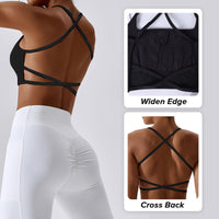 1 x RAW Customer Returns Litthing Women s Sports Bra Cross Straps Bralette Fitness Backless Bra Wireless Crop Top Sexy for Women Workout Yoga Gymnastics - RRP €26.99