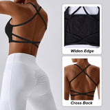 1 x RAW Customer Returns Litthing Women s Sports Bra Cross Straps Bralette Fitness Backless Bra Wireless Crop Top Sexy for Women Workout Yoga Gymnastics - RRP €26.99