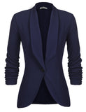 1 x RAW Customer Returns Unibelle Women s Blazer Cardigan Thin 3 4 Length Elegant Lightweight Bolero Jacket Blazer Slim Fit Suit Trench Coat AA Navy Blue 38 Manufacturer Size M  - RRP €35.28