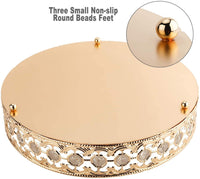 1 x RAW Customer Returns Homtone 30cm mirror tray, decorative tray vintage perfume tray, jewelry cosmetic organizer tray, round cosmetic plate serving dishes golden  - RRP €24.16