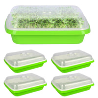 1 x RAW Customer Returns Germination trays for sprouts, germination tray, cress cultivation trays, highly breathable, plastic seed, hydroponic seeding, germination, greenhouse tray for indoor and outdoor gardens 5 pieces with lid ... - RRP €24.19