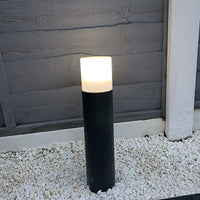 1 x RAW Customer Returns CGC Lighting dark gray outdoor lamp light Garden lantern spot led lighting bollard decoration lighting floor lamp paths street light Medium  - RRP €34.99