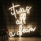 1 x RAW Customer Returns It was all a dream neon sign light dream neon lights wall decoration for wedding party letters LED sign club office hotel pub cafe wedding birthday party 16.5 x13 42x33 cm warm white  - RRP €36.99