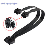 1 x RAW Customer Returns QIANRENON PCI-E 12 Pin to Dual 8 Pin 6Pin 2Pin Graphics Card Power Supply Cable Male to Male, Suitable for 6 Pin and 8 Pin Power Supply, Graphics Card, 12.6 inch 32 cm  - RRP €18.99