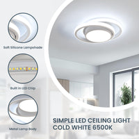 1 x RAW Customer Returns Goeco Ceiling Lamp White Color, 32W 2350LM Modern LED Ceiling Light Round, LED Ceiling Lamp for Bedroom Bathroom Kitchen Aisle Balcony, 6500K Cool White Light - RRP €34.7