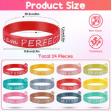 1 x RAW Customer Returns Huiguli 24 Pieces Motivational Bracelets in English, 20.2 cm Inspirational Sayings Silicone Bracelets, Motivational Silicone Bracelet, Encouragement Gifts Party Favors for Colleagues Teenagers Children - RRP €8.24