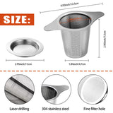 3 x Brand New AIYONG tea strainer for loose tea, tea filter with lid, tea accessories tea strainer with drip tray and double handle, coffee filter stainless steel, reusable hand filter tea strainer for cup pot teapot coffee pot - RRP €61.2