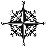 1 x RAW Customer Returns Luccyle 43cm Large Decorative Nautical Compass, Black Metal Compass Decoration for Home Outdoor Living Room - RRP €22.55