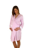 1 x RAW Customer Returns Premamy - Maternity Nightgown, Open Front Model, Cotton Jersey, Pre-Post Childbirth - Lilac - IV M  - RRP €29.5