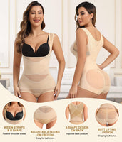 1 x RAW Customer Returns Tuopuda Shapewear for Women, Tummy Control Undershirt Bodysuit Tops, Breathable Underwear Bodysuit, Beige, S - RRP €25.99