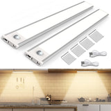 1 x RAW Customer Returns SIBI under cabinet light LED 30cm 2 pieces, cabinet lighting with motion detector, USB rechargeable cabinet light 93lm LED strip for kitchen, stairs, bedroom, 3000K - RRP €22.99