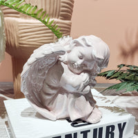 1 x Brand New Casaido angel figure guardian angel children s guest gift baptism angel decoration communion miniature children s angel weatherproof stone figure sitting lawn decorations angel dreaming angel decoration - RRP €10.07