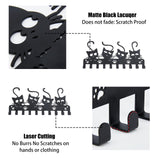 1 x RAW Customer Returns SUPERDANT Wall Hooks with Black Cats, Key Holder, Halloween, Cats, Decorative Hooks, Clothes Hangers, Iron Hooks, Wall Mounted, Hooker with 10 Hooks for Key Hooks, Hats, Metal Hooks - RRP €14.71