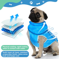 1 x Brand New Dog Cooling Vest Summer Jacket and Bandana Collar Set for Small Dogs Adjustable Cooling Coat and Breathable Neck Scarf for Puppies Pets, Blue S  - RRP €18.0