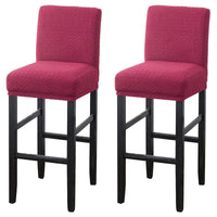 8 x Brand New MUPOO Bar Chair Covers, 2 Pack Stretch Jacquard Removable Washable Chair Slipcover, Dining Chair Bar Stool Counter Slipcovers Dining Room Chair Slipcover 2 Pack Wine Red  - RRP €207.92