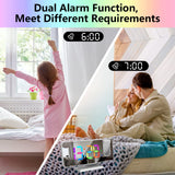 1 x RAW Customer Returns Exmate Projection Alarm Clock, Digital Alarm Clock with Projection, USB Charging Port, 7.5 Dynamic RGB Mirror Screen, Snooze Dual Alarm, Adjustable Brightness White with Adapter  - RRP €28.12