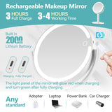 1 x RAW Customer Returns B Beauty Planet Makeup Mirror with Lights, 1X 20X magnifying glass, with mobile phone base, 3-color dimmable lighting, double-sided rechargeable with 360 rotation, white - RRP €35.4