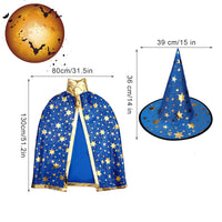 2 x Brand New HLFMQZEI Halloween Witch Cloak,Wizard Cloak,Wizard Cloak with Hat,Kids Witch Cloak,for Halloween Cosplay Party for Boy and Girl - RRP €40.8