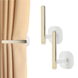 1 x RAW Customer Returns Self-adhesive curtain tiebacks, curtain holders for window curtains, 2 pieces curtain holder wall, curtain hooks holders, L shaped curtain holdbacks, L-shaped curtain hooks for home office - RRP €13.98