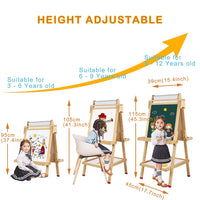 1 x RAW Customer Returns Children s easel painting double-sided board for children with chalkboard whiteboard height adjustable standing board with paper roller painting accessories storage tray stickers for boys from girls 3 4 5 years - RRP €49.4