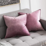 1 x RAW Customer Returns MIULEE Set of 2 Velvet Cushion Covers Flange Cushion Cover Decorative Sofa Cushions Throw Pillows Wrapped Edge Cushion Covers Decorative Pillowcase for Sofa Living Room Bedroom 40 x 40 cm Pink Purple - RRP €18.65