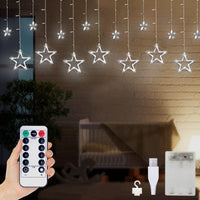 7 x Brand New MALUX 12 Star Chain Lights 138 LED 8 Lighting Modes USB Powered for Garden Bedroom, Party, Wedding, Christmas, Gift for Family and Friends Cool White  - RRP €147.0