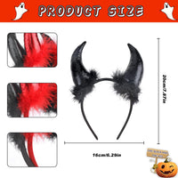 28 x Brand New JIASHA devil horns headband, 2 pieces devil ears headband devil horns headband ears headband hair accessory devil horns, for Halloween Mardi Gras and costume party - RRP €225.4