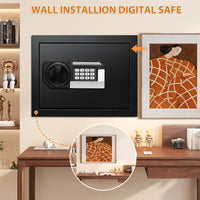 1 x RAW Customer Returns Sanfnz 14L Safe Vault For Home with Fireproof Waterproof Money Bag, Anti-Theft Electronic Safe With Key, Digital Children s Wall Safe Furniture Safe Cash Medicines Jewelry - RRP €44.76